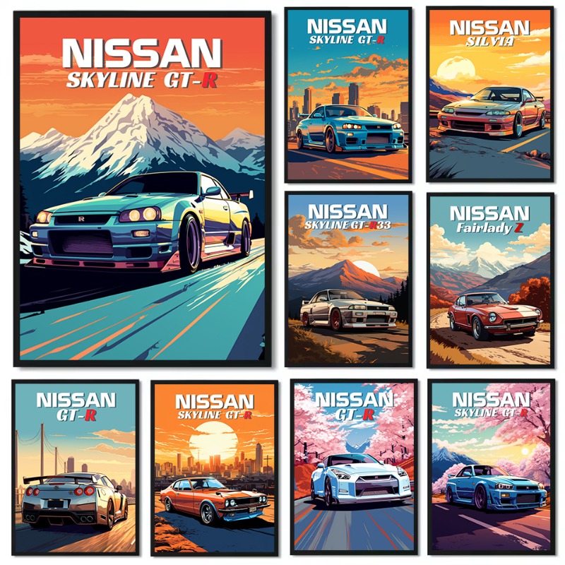 Japanese Lifestyle Japanese - Póster Retro de coche deportivo clásico