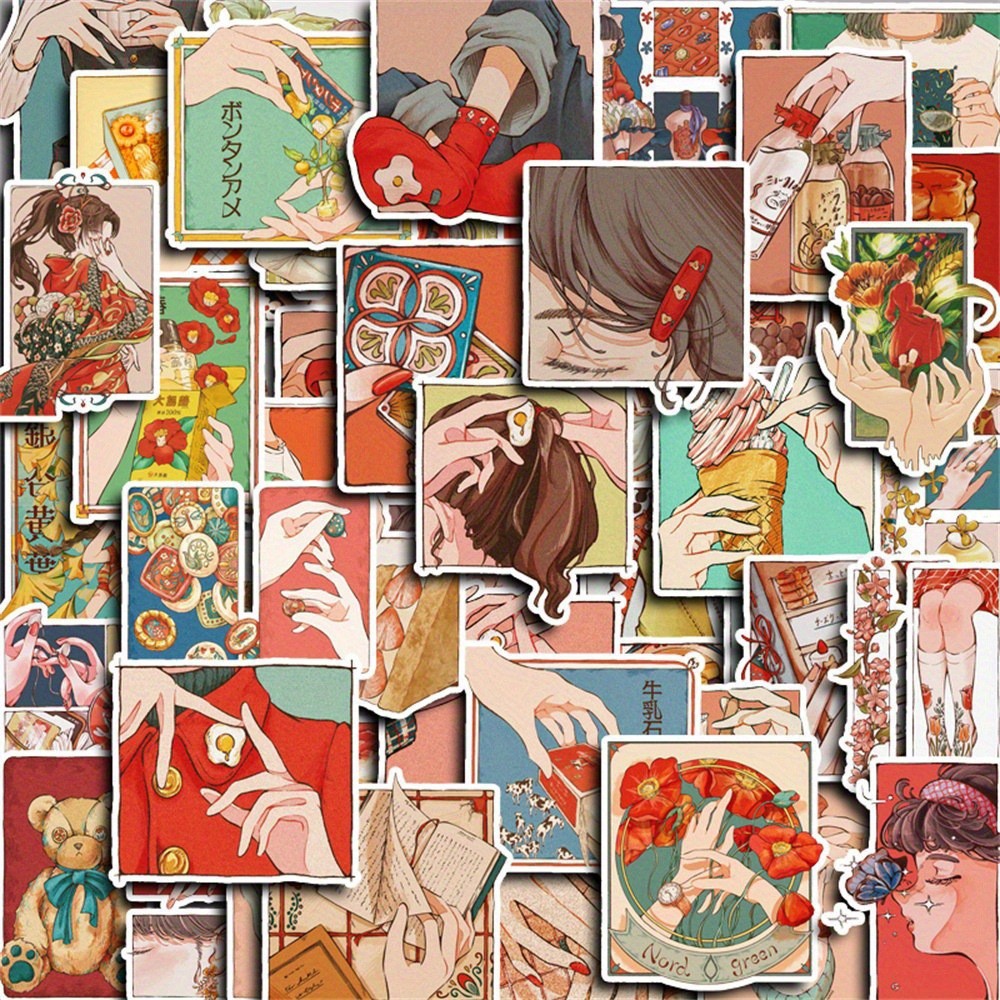 Japanese Lifestyle And Traditions - 50 Pegatinas de Estilo Vintage Tradicional