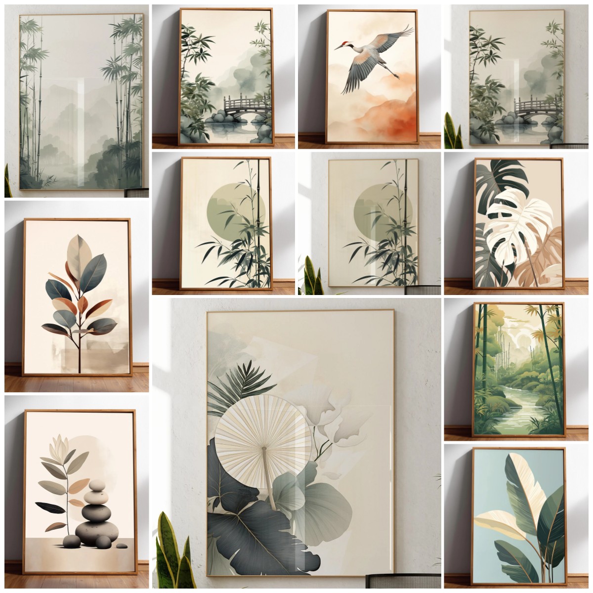 Japandi Wall Art Minimal Botan - Japanese Minimalist Lifestyle reseña y precio